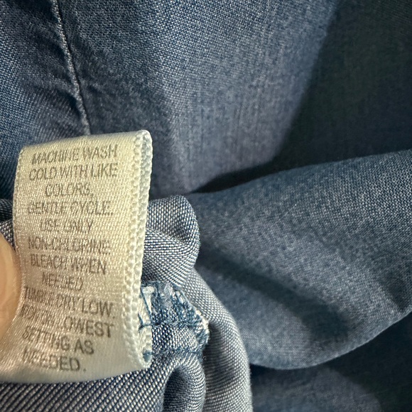 Appraisal Sleeveless Button-Front Denim Shirt Dress - Blue - Picture 8 of 13